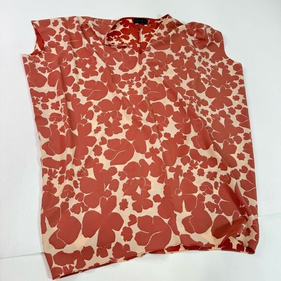 Hatch Maternity top Women’s One Size Tunic Floral Orange Pull over Short Sleeve - Picture 1 of 11